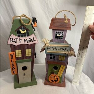 Halloween Themed Birdhouses - Set of Two